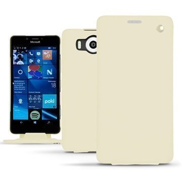 Microsoft Lumia 950 Noreve Tradition Nahkainen Läppäkotelo PerpÃ©tuelle Valkoinen