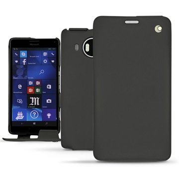 Microsoft Lumia 950 XL Noreve Tradition Läpällinen Nahkakotelo PerpÃ©tuelle Musta