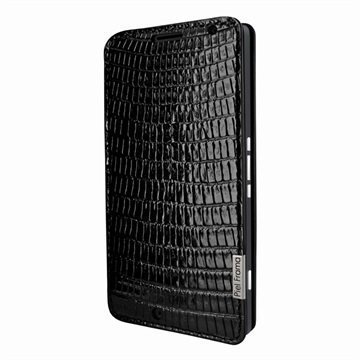 Microsoft Lumia 950 XL Piel Frama FramaSlim Leather Case Lizard Musta