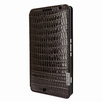 Microsoft Lumia 950 XL Piel Frama FramaSlim Leather Case Lizard Ruskea