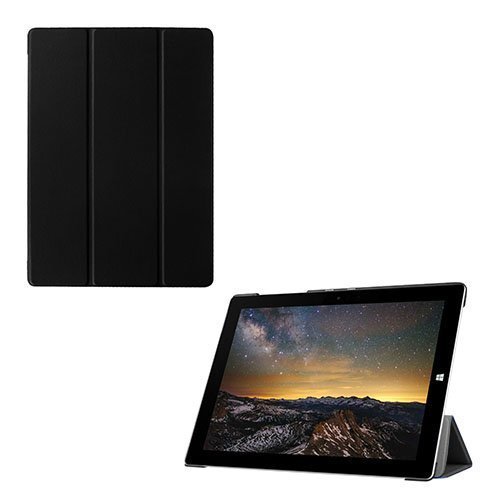 Microsoft Surface 3 Litsi Nahka Kääntökotelo Musta