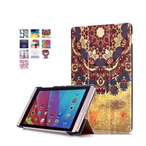 Moberg Huawei Mediapad M2 8.0 Nahkakotelo Läpällä Henna Mehndi Kuvio