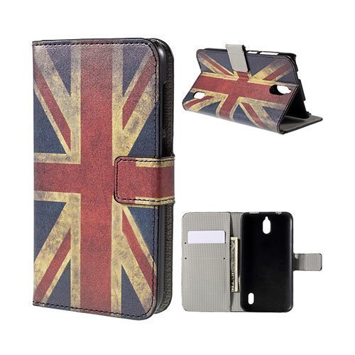Moberg Huawei Y625 Nahkakotelo Korttitaskuilla Vanhanaikainen Britannian Lippu