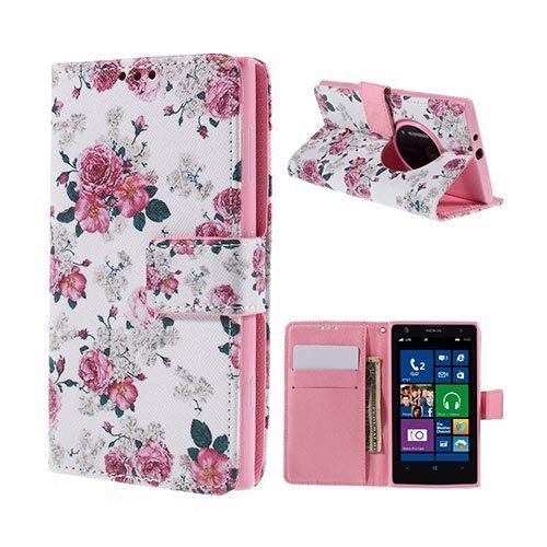 Moberg Nokia Lumia 1020 Nahkakotelo Elegantteja Kukkivia Pioneja