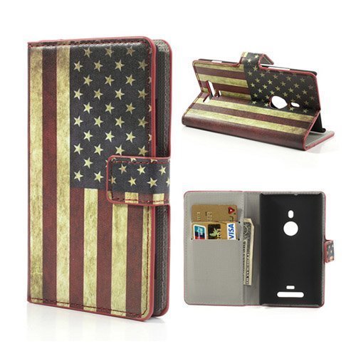 Moberg Nokia Lumia 925 Suojakotelo Usa:N Lippu