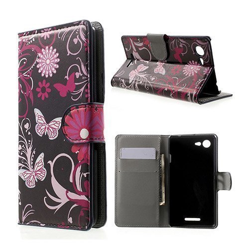 Moberg Pinkki Butterfly Sony Xperia E3 Nahkakotelo