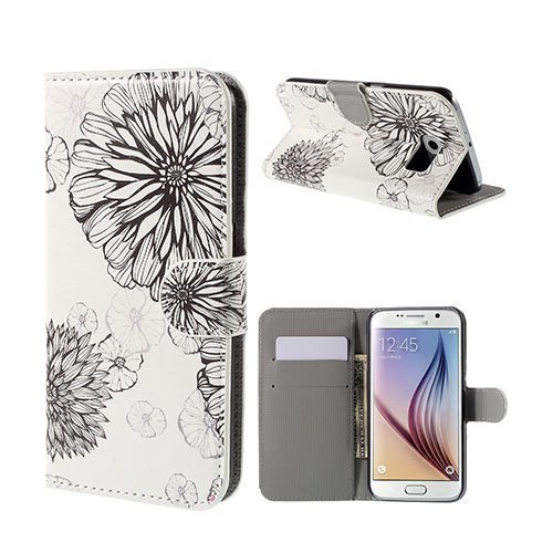 Moberg Samsung Galaxy S6 Nahkakotelo Lompakko Krysanteemi