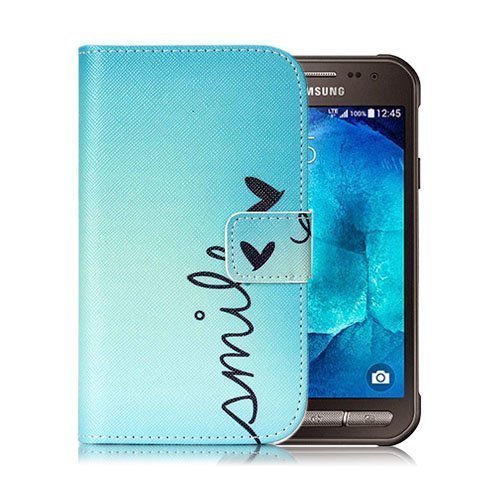 Moberg Samsung Galaxy Xcover 3 Nahkakotelo Lompakko Hymyile Ja Perhonen