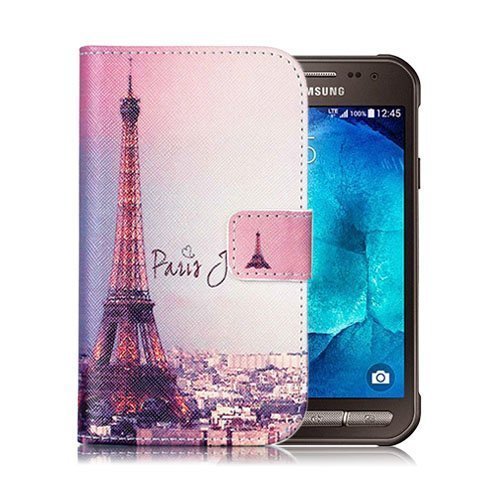 Moberg Samsung Galaxy Xcover 3 Nahkakotelo Lompakko Pariisi Ja Eiffel Torni