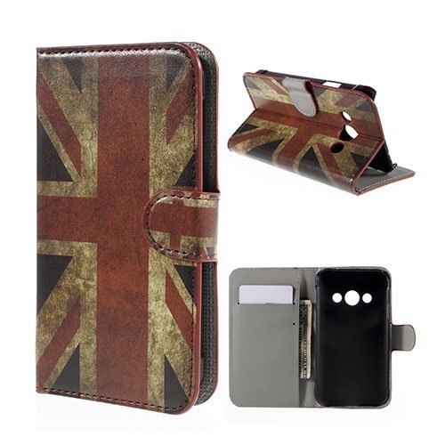 Moberg Samsung Galaxy Xcover 3 Nahkakotelo Lompakko Vanhanaikainen Britannian Lippu