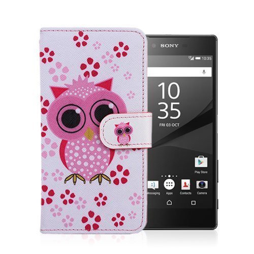 Moberg Sony Xperia Z5 Nahkakotelo Pinkki Pöllö