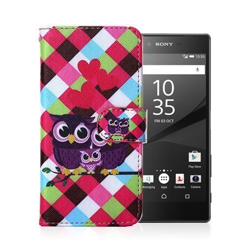 Moberg Sony Xperia Z5 Nahkakotelo Pöllö Perhe