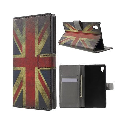 Moberg Sony Xperia Z5 Nahkakotelo Vanhanaikainen Britannian Lippu