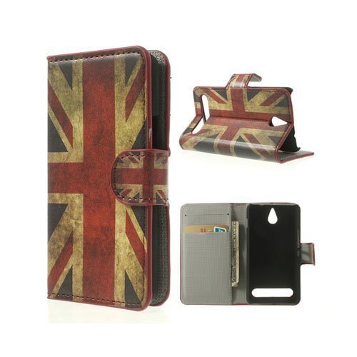 Moberg Vintage Uk Lippu Sony Xperia E1 Nahkakotelo