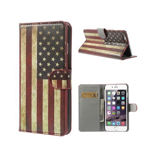 Moberg Vintage Usa Lippu Iphone 6 Plus Nahkakotelo