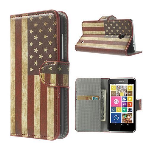 Moberg Vintage Usa Lippu Nokia Lumia 630 / 635 Suojakotelo