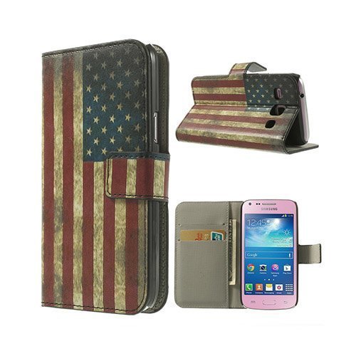 Moberg Vintage Usa Lippu Samsung Galaxy Core Plus Nahkakotelo