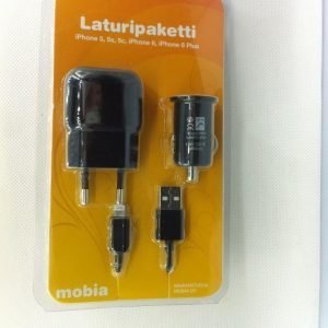 Mobia Lightning Laturisetti. Auto-. Koti- Ja Usb Laturi