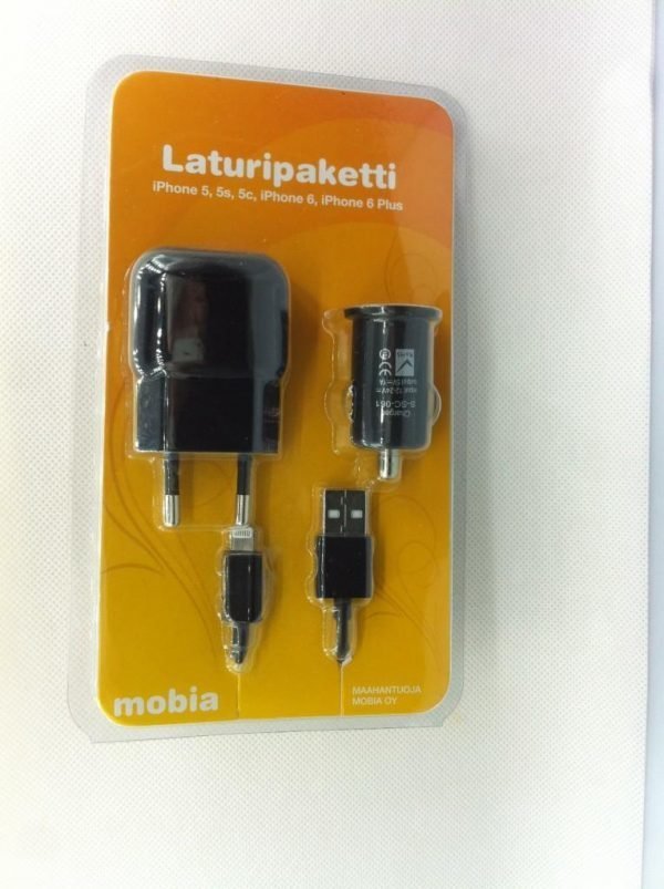 Mobia Lightning Laturisetti. Auto-. Koti- Ja Usb Laturi