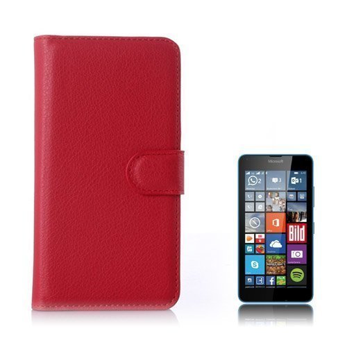 Moen Microsoft Lumia 640 Nahkakotelo Korttitaskuilla Punainen