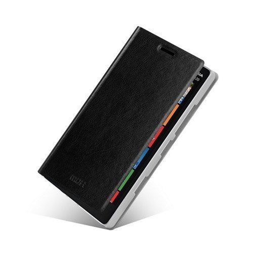 Mofi Musta Nokia Lumia 929 Nahkakotelo