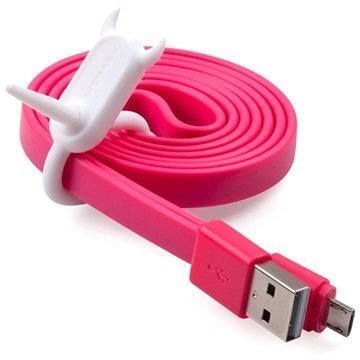Momax Go Link USB 2.0 / MicroUSB Lattakaapeli Kuuma Pinkki