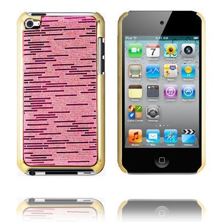 Monte Carlo Electroplated Kultaiset / Violetit Raidat Ipod Touch 4 Suojakuori