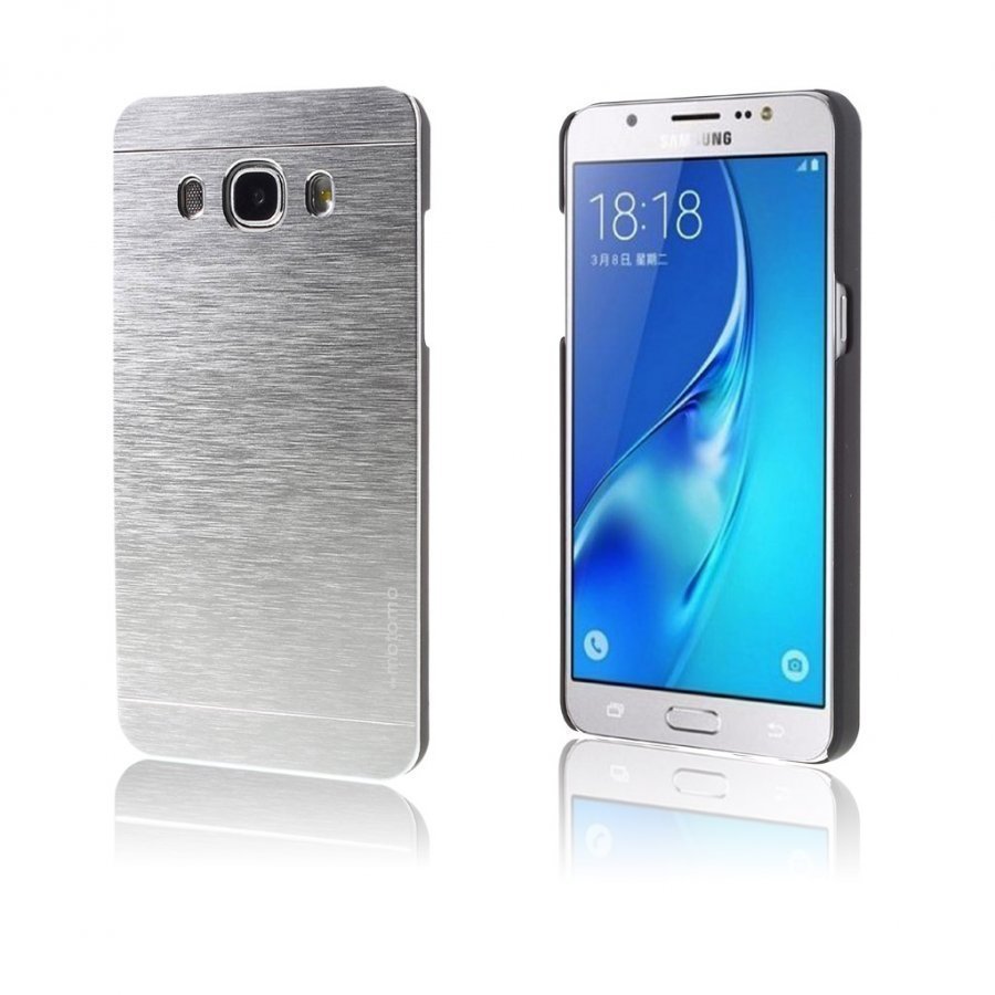 Motomo Samsung Galaxy J5 2016 Alumiini Hybridi Kuori Hopea