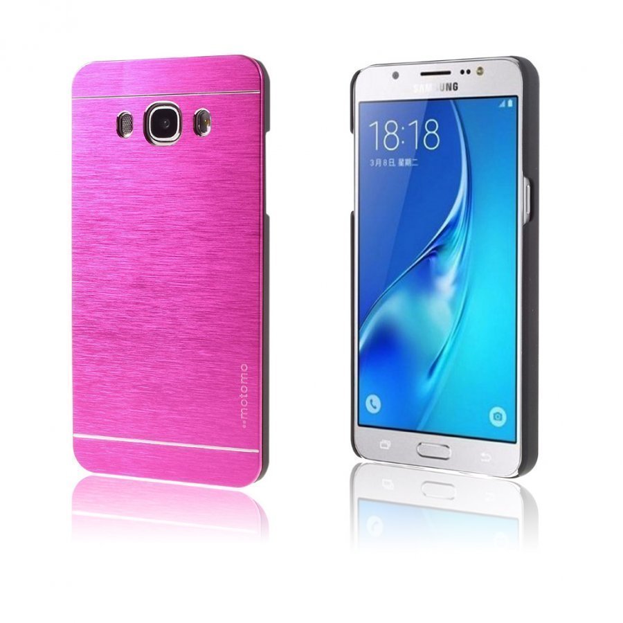 Motomo Samsung Galaxy J5 2016 Alumiini Hybridi Kuori Kuuma Pinkki