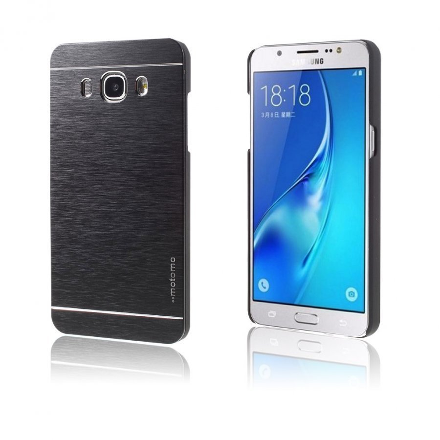 Motomo Samsung Galaxy J5 2016 Alumiini Hybridi Kuori Musta