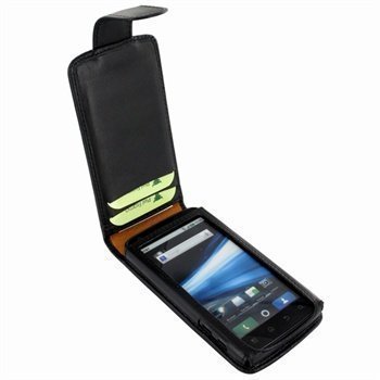 Motorola Atrix 4G Piel Frama Classic Magnetic Nahkakotelo Musta