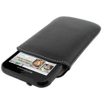 Motorola Defy Defy+ iGadgitz Leather Case Black