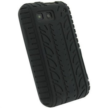 Motorola Defy Defy+ iGadgitz Tyre Tread Design Silicone Case Black