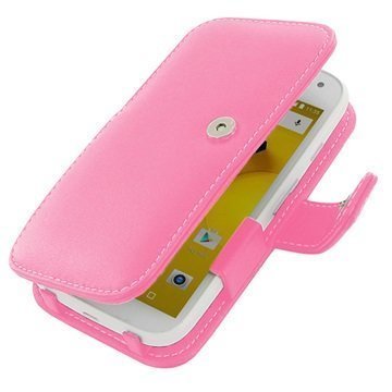 Motorola Moto E (2nd Gen) PDair Leather Case 3JMOE2B41 Vaaleanpunainen