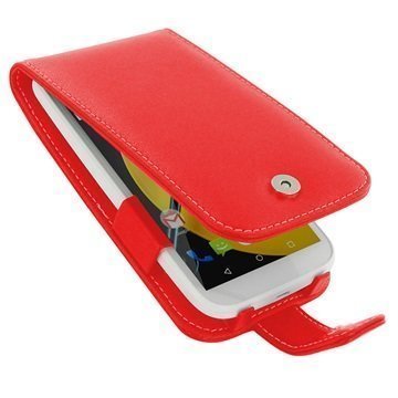 Motorola Moto E (2nd Gen) PDair Leather Case 3RMOE2F41 Punainen