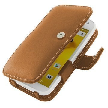 Motorola Moto E (2nd Gen) PDair Leather Case 3TMOE2B41 Ruskea