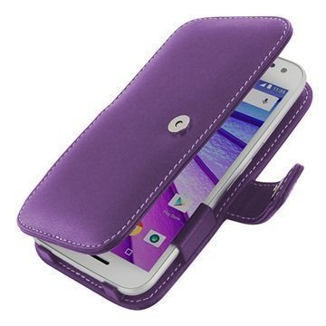 Motorola Moto G (3rd gen) PDair Deluxe Book Type Nahkakotelo Violetti