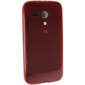 Motorola Moto G 4G iGadgitz TPU-Suojakotelo Transparent Punainen