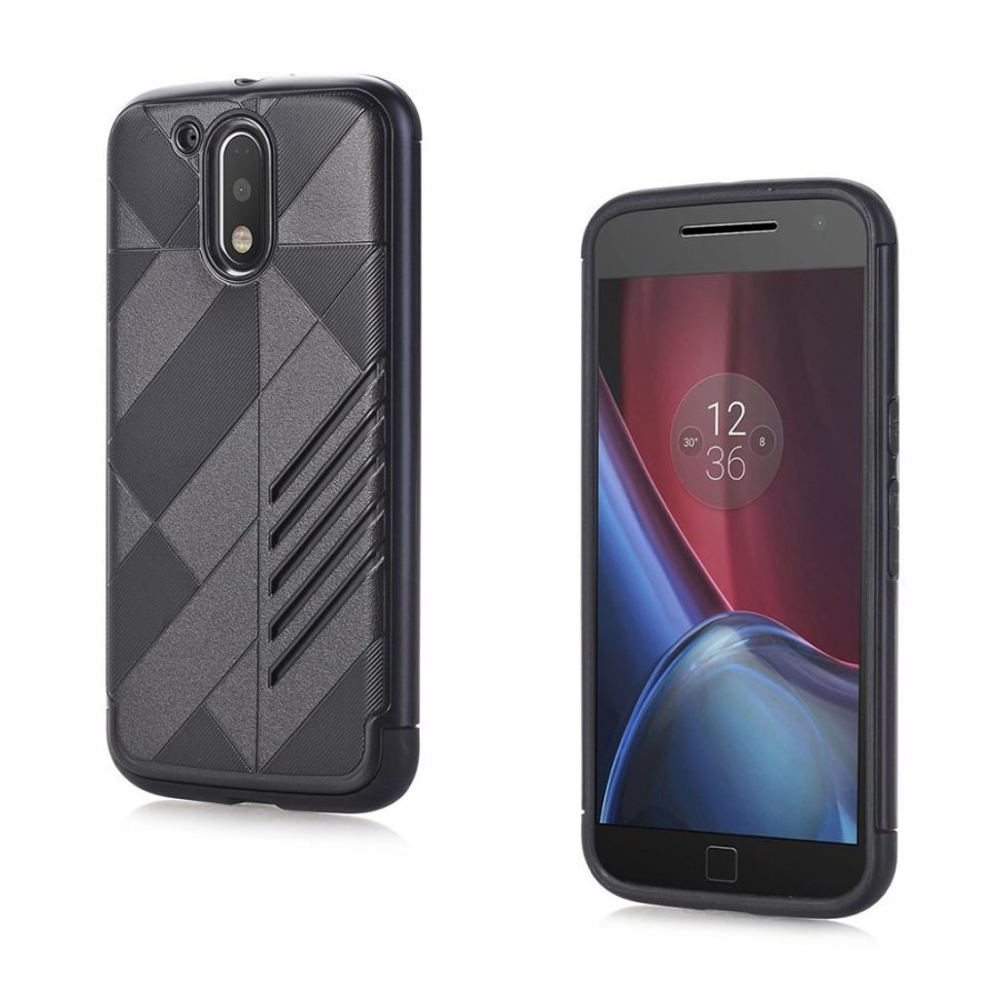 Motorola Moto G4 / G4 Plus 2-In-1 Joustava Panssari Kuori Musta