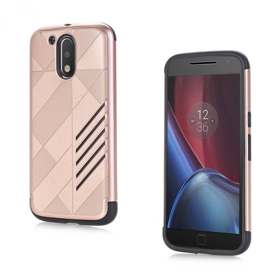 Motorola Moto G4 / G4 Plus 2-In-1 Joustava Panssari Kuori Rosee Kulta