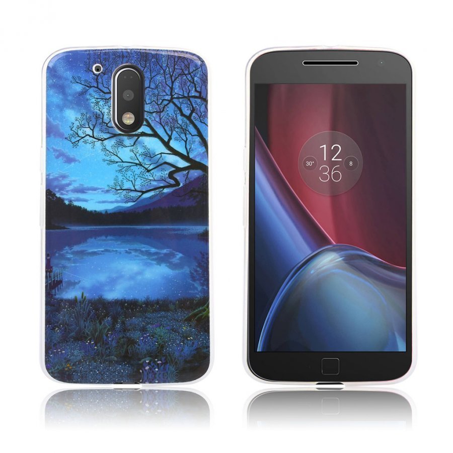 Motorola Moto G4 / G4 Plus Suojaava Geeli Kuori Kaunis Yö Maisema