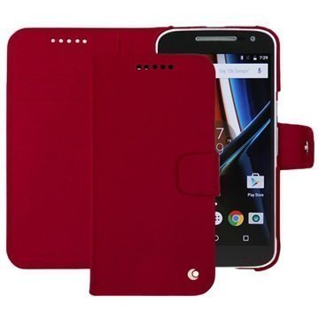 Motorola Moto G4 Moto G4 Plus Noreve Tradition B Lompakkokotelo Punainen