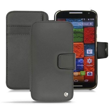 Motorola Moto X (2014) Noreve Tradition B Wallet Nahkakotelo PerpÃ©tuelle Musta