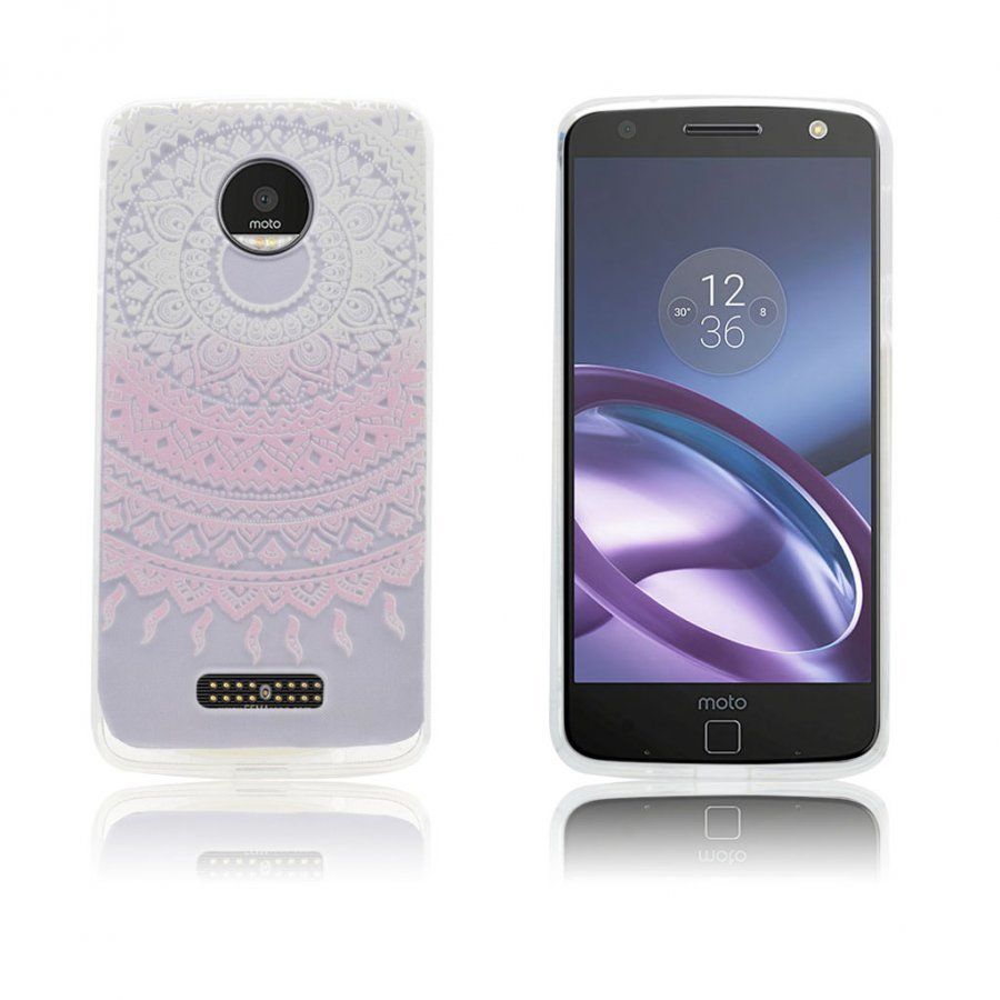 Motorola Moto Z Kuvioitu Pehmeä Kuori Pinkki Mandala Kuvio