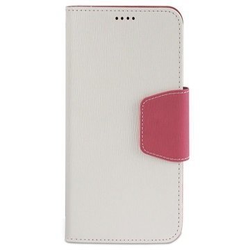 Motorola Nexus 6 Beyond Cell Infolio Lompakkokotelo Valkoinen / Pinkki