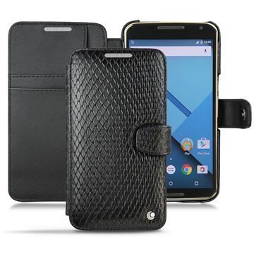 Motorola Nexus 6 Noreve Tradition B Wallet Nahkakotelo Horizon Serpent Musta