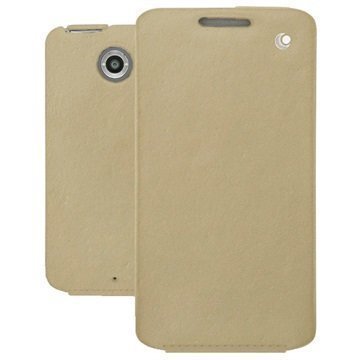 Motorola Nexus 6 Noreve Tradition Läpällinen Nahkakotelo PerpÃ©tuelle Beige