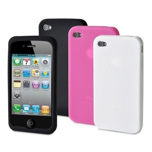 Muvit Silicon Cases for iPhone 4 Black White Pink