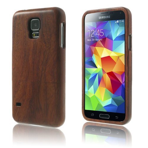 Natural Tumma Ruskea Samsung Galaxy S5 Suojakuori Aidosta Puusta