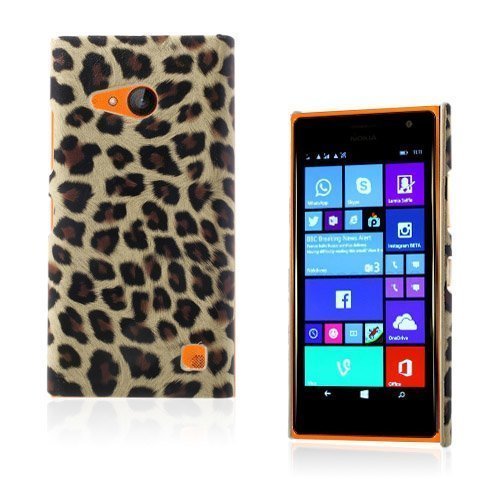 Nature Ruskea Leopardi Nokia Lumia 730 Nahkapäälysteinen Suojakuori